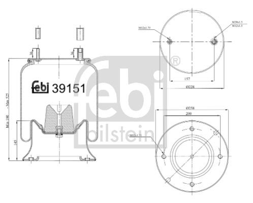 FEBI BILSTEIN dėklas, pneumatinė pakaba 39151